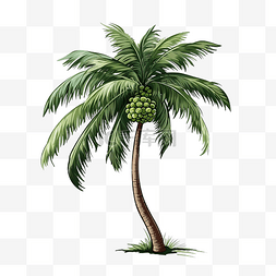 椰子树隔离背景图热带植物棕榈树