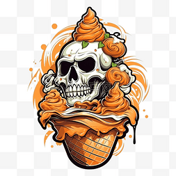 halloween ice cream cone with candy balloon 