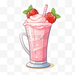 冰淇淋奶昔图片_草莓奶昔剪贴画