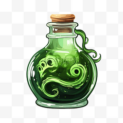 魔法药瓶图片_装有有毒液体的玻璃罐