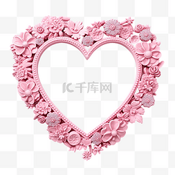 粉紅色的心框架