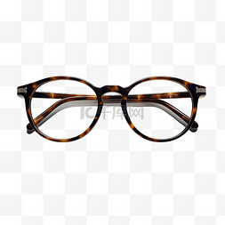 透明框架眼镜图片_明亮的圆形眼镜ai生成