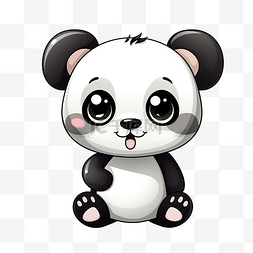 可爱表情熊猫卡通