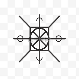 对称形状图片_指南针矢量图形状的黑色十字图标