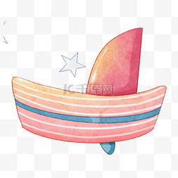 蓝水海水底图图片_粉色可爱帆船