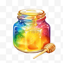 侏儒蜂蜜图片_可爱的蜂蜜彩虹固定贴纸油画