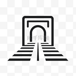 拱形隧道图片_有黑色图标的铁路隧道 向量
