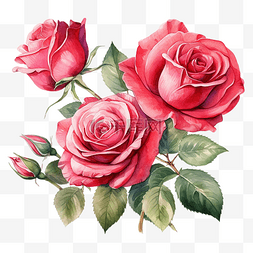 玫瑰水彩画
