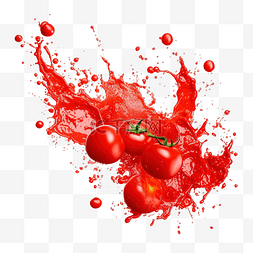 番茄酱飞溅孤立元素