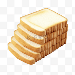 切片吐司面包 3d 插图