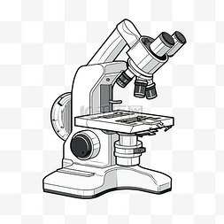 白色显微镜粉笔线条艺术