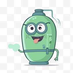 泡沫绿图片_可爱的卡通机器人的氧气剪贴画人