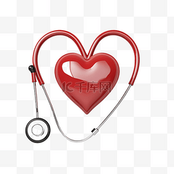 考试系统图片_听诊器放在心脏上的插图