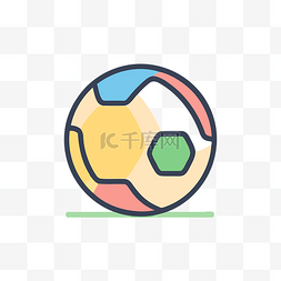 彩色几何足球图片_几何球图标风格的足球 向量