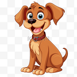 可爱小狗插图图片_卡通风格有趣的狗的插图