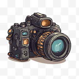 佳能相机logo图片_佳能剪贴画相机插图与复古风格卡