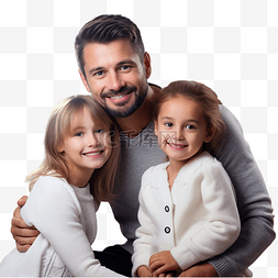 圣诞儿子图片_父亲带着年幼的儿子和女儿在圣诞