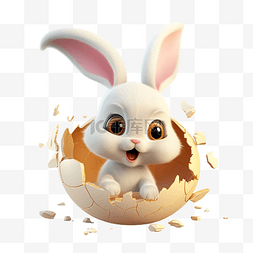兔子可爱漂亮兔子变成破蛋png