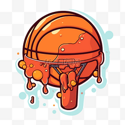 篮球与篮筐图片_卡通篮球球与滴水剪贴画 向量