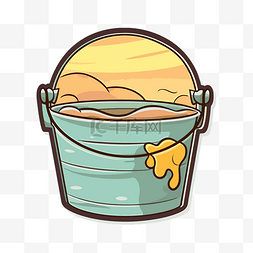 隔离桶图片_卡通桶蜂蜜和阳光 向量