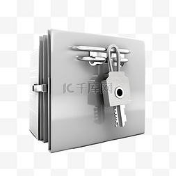 安全文档图片_3d 插图安全锁文档
