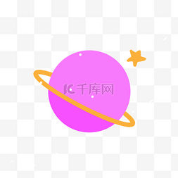 插画行星图片_星球行星紫色球