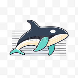 插图中的虎鲸或海豚 向量