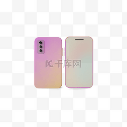3d智能手机样机模型粉色渐变
