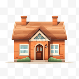 家背景图图片_白色背景上孤立的砖房建筑矢量图
