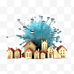 经济影响图片_冠状病毒危机概念对房地产和房地