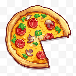 蔬菜披萨片特征与披萨和配料剪贴
