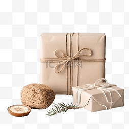 天然手工皂图片_包含可持续礼物的圣诞护理包