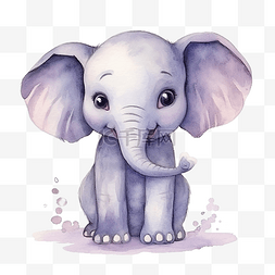 水彩可爱的大象
