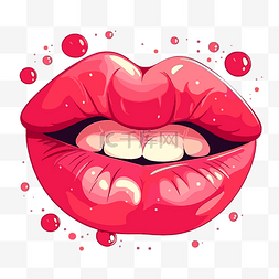 可爱的嘴唇图片_舔嘴唇剪贴画可爱的嘴唇红唇和气