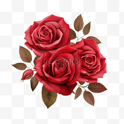 甜美的红玫瑰透明背景免费png