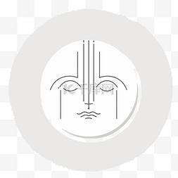 线的感觉图片_标志描绘了一个圆圈中的古老面孔