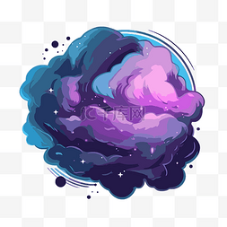 星云图片_蓝色和紫色空间中的星云剪贴画卡