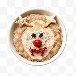 欢乐儿童餐图片_圣诞鹿燕麦粥儿童早餐