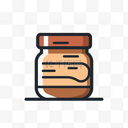 一罐花生酱的线条图标 向量