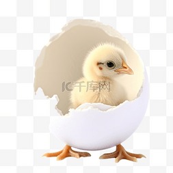 白皮鸡蛋免费下载图片_破碎的白鸡蛋中的小鸡