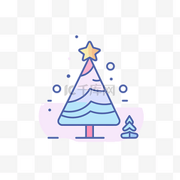 圣诞树矢量标志插画