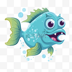 卡通跳跃的鱼图片_跳跃的鱼剪贴画卡通蓝色的鱼插画