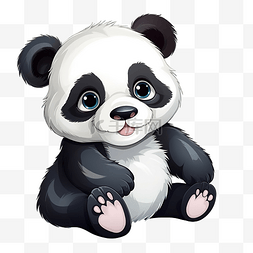 卡通梦幻深林图片_卡通可爱大熊猫动物