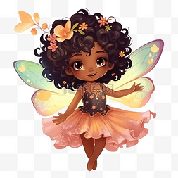 可爱天使小翅膀图片_可爱的非洲仙女飞翔