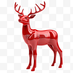 感恩红色丝带图片_红色圣诞驯鹿