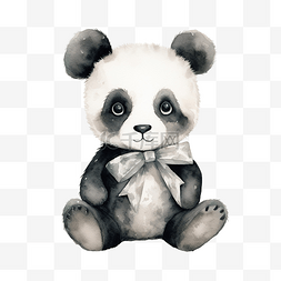 熊猫娃娃图片_水彩熊猫娃娃