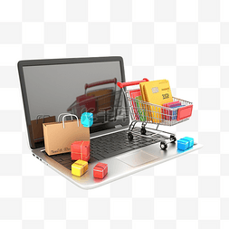 移动网络购物图片_网上购物支付的 3d 插图