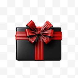 带丝带的图片_黑色星期五和圣诞节礼物盒，带红