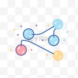 带有一行气泡和球的简单图标 向