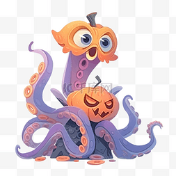 章鱼外星人图片_万圣节章鱼外星怪物卡通人物